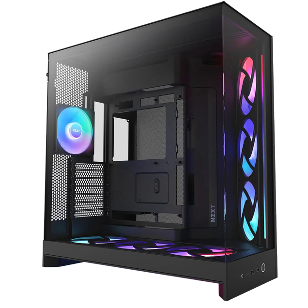 NZXT H9 Flow RGB+ (2025) Mid Tower Gaming Case - Black 